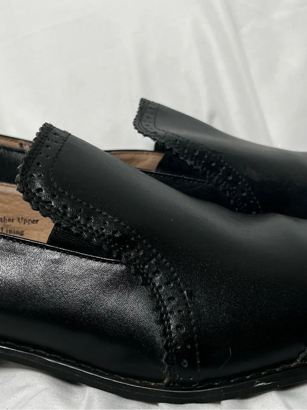 Fratelli Select Men's Black Cap-toe Leather Slip-On Dress Shoes Size 13M